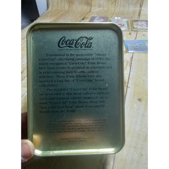 Vintage Coca-Cola Collectible Metal Trading Cards in Tin (lvb) - Picture 7 of 8